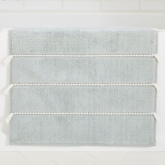 (2) Organic Tassel Stripe Bath Mats From West Elm - Picture 1 of 12